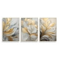 thumbnail image 4 of Abstract Gold And Grey Feather Wall Art Canvas Poster Modern Minimalist Flower Wall Painting For Bedroom Living Room Decor, 4 of 6