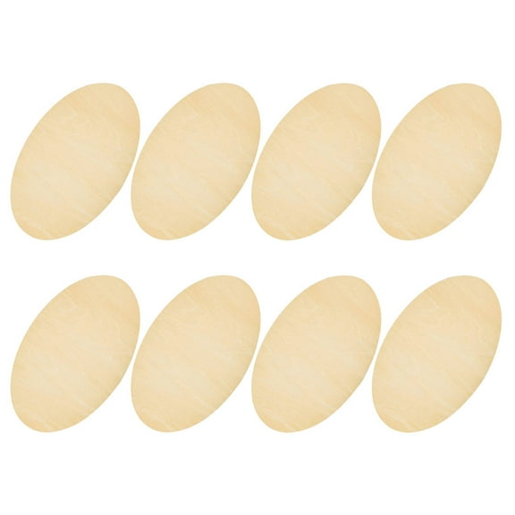 Worgeous 8Pcs Unfinished Wooden Oval Cutouts for DIY Decorative Painting and Home Decor Wood Craft Shapes for Creative Projects Wood Discs for Crafts