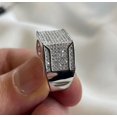 thumbnail image 2 of Forever Jewels 2Ct Round Cut Moissanite Men Cluster Engagement Ring 14K White Gold Plated, 2 of 5