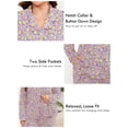 thumbnail image 4 of SHOWMALL Women's Plus Size Pajama Sets Long Sleeve Button Down Sleepwear 2-Piece Loungewear with Pockets, 4 of 7