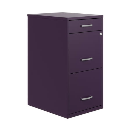 UPC: 0029404252815 | Space Solutions 3 Drawer Letter Width Vertical File Cabinet with Pencil Drawer  Midnight Purple