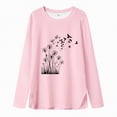 thumbnail image 4 of HCNTES Shirts for Girls Unisex Round Neck Plain Long Sleeve Comfortable White Girls T-shirts(Pink,9-10 Years), 4 of 4