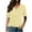 Yellow, variant on Women's V Neck Long Sleeve T Shirt Casual Letter Print Loose Fit Comfortable Soft Top for Everyday Wear