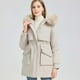 thumbnail image 3 of Parkas de manga larga para mujer, chaqueta holgada coreana de longitud media, abrigo para mujer, 3 of 7