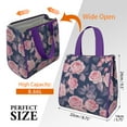 thumbnail image 3 of Pioneer Flower Floral Print Pattern Insulated Lunch Bag for Women & Adults,Large Portable Soft Cooler Lunch Bag,Thermal Food Storage Tote with Pearl Cotton,8.66L,8.75x5.75x9.5 Inch, 3 of 6