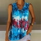 thumbnail image 1 of ICHUANYI Clearance Women Plus-Size Fashion Sleeveless Round-Neck Printing Casual Blouse T-shirt Tops(Blue, XXL) ICHUANYI WER2023081503540, 1 of 4