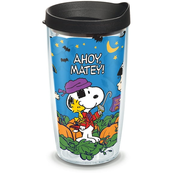 Tervis Peanuts - Pirate Made in USA Double Walled  Insulated Tumbler Travel Cup Keeps Drinks Cold & Hot, 16oz, Clear