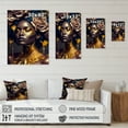 thumbnail image 4 of Designart Gold And Black Floral Woman VII Canvas Wall Art, 4 of 5