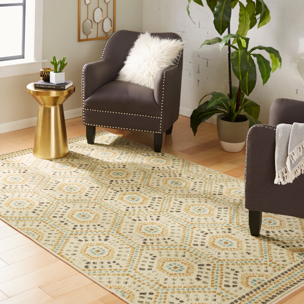 Mohawk Home Prismatic Diamond Field Gold Transitional Geometric