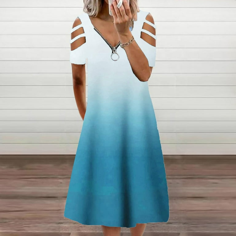 Clearance Sale Summer Dresses for Women 2023 Short Sleeve Printing