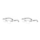 thumbnail image 4 of Jumpingount Gafas de lectura de medio marco de Metal Unisex, lentes de plástico, gafas ligeras, sin receta, negocios Plata 2piezas, 4 of 6