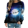 thumbnail image 2 of Hoodies Pull à Col Rond à Manches Longues de Mo Femmes Pull sur Clearance, 2 of 4