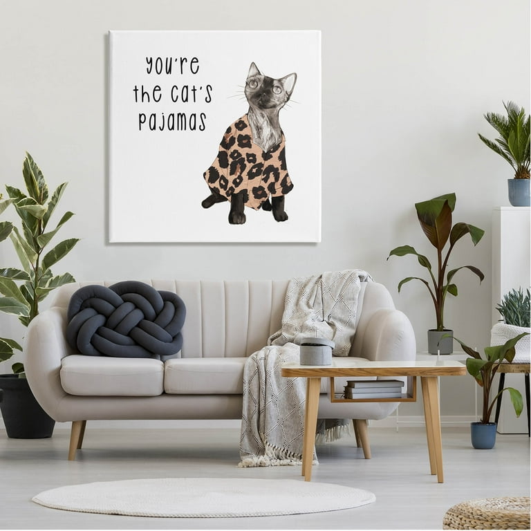 Stupell Industries The Cat's Pajamas Humor Graphic Art Gallery Wrapped  Canvas Print Wall Art, Design by Lil' Rue
