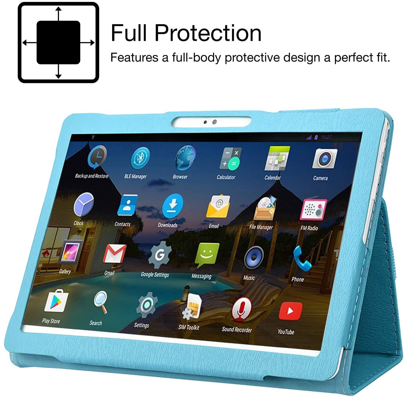 Tablet Case for 10 inch,PU Leather Cover Compatible with r ZONKO K105/Z105,Hoozo 10, KUBI FLYINGTECH 10, Winsing 10, WECOOL 10.1, Lectrus 10.1 (Blue) - Walmart.com