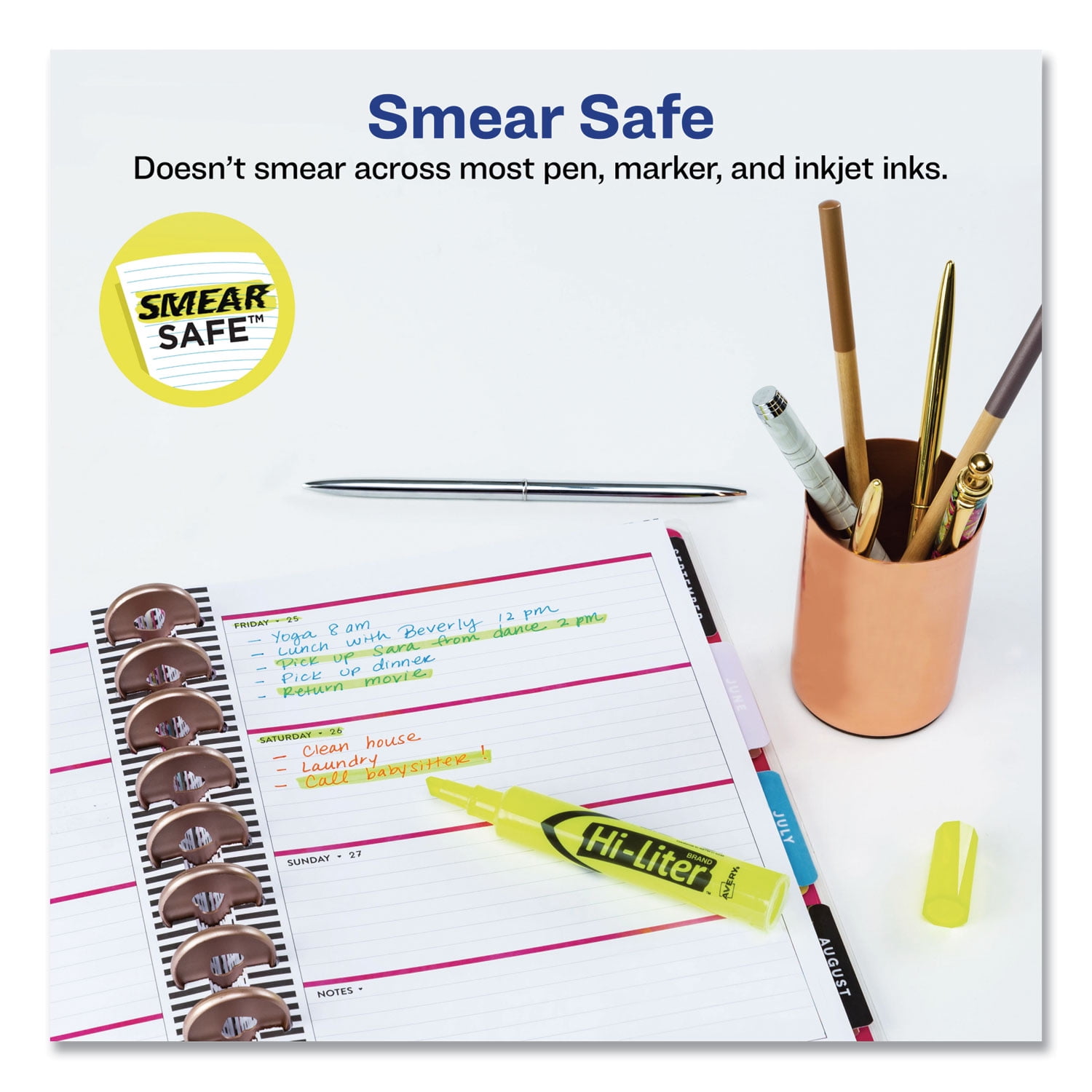 Avery HI-LITER Desk-Style Highlighters, Chisel Tip, Fluorescent Yellow, 200/Box (24130)