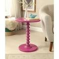 thumbnail image 3 of ACME Acton Transitional Solid Wood Pedestal Base Accent Table in Purple, 3 of 7