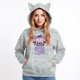 thumbnail image 3 of Pop cazadora para niña Demon Hunters Women's Fashion Cat-Ear Crop Top Hooded Sweatshirt （Light Gray）, 3 of 4