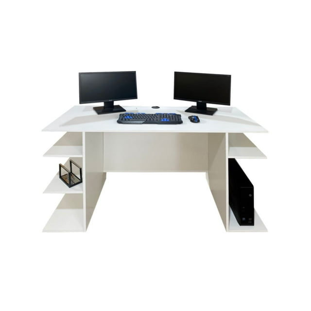 Escritorio Gamer DECOMOBIL Melamina Mdp 140cm X 75cm X 60cm Blanco GAMER