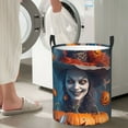 thumbnail image 4 of Lsque Modern Style Pumpkin Witch pattern Laundry Hamper Basket, Tall Woven Rope Hamper Basket for Clothes, Lightweight Storage Basket, Collapsible Waterproof-Medium, 4 of 8