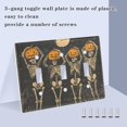 thumbnail image 3 of Yayeee Toggle Light Switch Wall Plate 2-Gang 4.56"x4.48" Decorative Outlet Cover, Beige Halloween Skeleton, 3 of 7