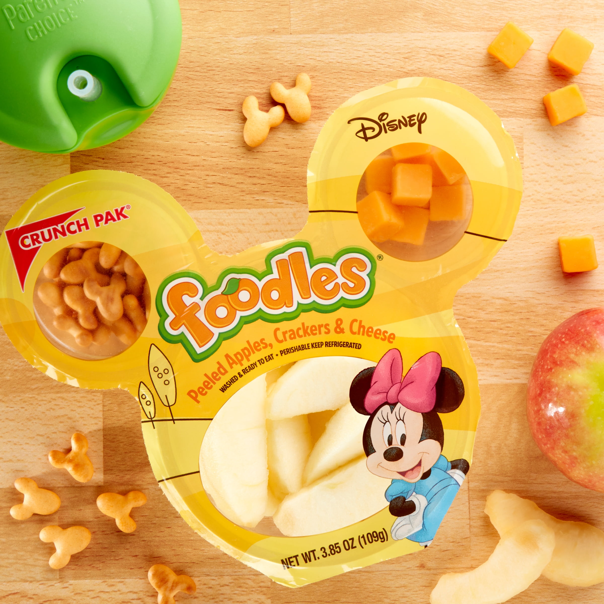 Crunch Pak Foodles Snack Pack with Peeled Apples, Crackers & Cheese, 3.85 oz