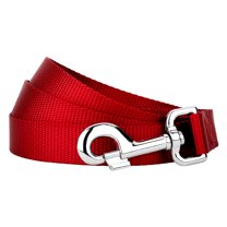 Country Brook Petz - Vibrant 15 Color Selection - Heavyduty Doublehandle Nylon Leash (4 Foot, 1 Inch Wide, Red)
