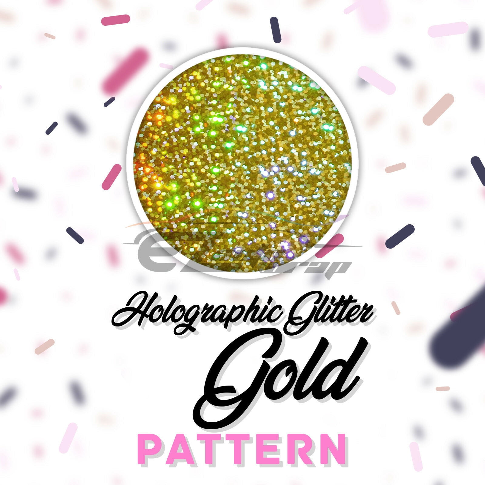 Essmo™ Holographic Glitter Gold Heat Transfer Vinyl HTV T-Shirt 20" Iron Press SP11 20"x600"