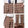thumbnail image 6 of INSPIRE CHIC Men's Plaid Pants Casual Slim Fit Flat Front Check Dress Trousers, 6 of 6