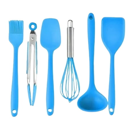 

MERSARIPHY 6 Pcs Silicone Kitchenware with Protective Coating Non-slip Anti-scalding Hanging Hole Design Household Tool