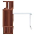 thumbnail image 5 of ACME Buck II Writing Desk with Shelf in Clear and Walnut High Gloss, 5 of 9