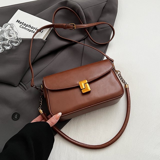 Bolso de hombro de gran capacidad para mujer, bolso cruzado cuadrado de PU a la moda, bolso de mano de trabajo