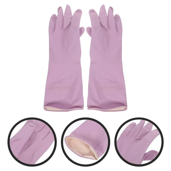 FRCOLOR 3 Pairs Large Dishwashing Gloves 32.00X11.00X0.50CM Violet