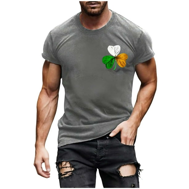 Tops para hombre, blusas y camisas de cuello redondo y manga corta para hombre. Camiseta informal de cuello redondo estampada de moda para hombre. Camisa de manga corta. Blusa para hombre.