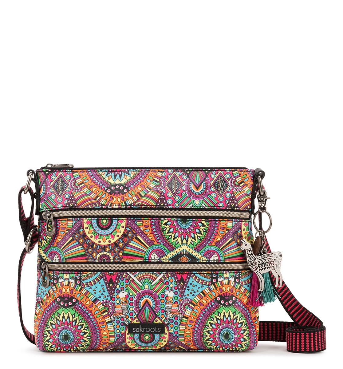 Sakroots Basic Crossbody Bag (Rainbow Wanderlust Old)