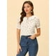 thumbnail image 4 of Blusa de Gasa Allegra K Cuello Peter Pan Manga Farol Mujer Blanco Rojo M, 4 of 4