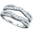 thumbnail image 1 of 14kt White Gold Womens Round Diamond Ring Guard Wrap Ring Guard Enhancer 5/8 Cttw, 1 of 1
