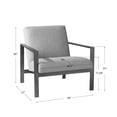 thumbnail image 6 of Uttermost Wills Wood Stainless Steel and Fabric Accent Chair in Antique Brass, 6 of 7