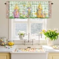 thumbnail image 4 of Valances for Windows Happy Easter Eggs Butterfly Rod Pocket Short Curtain for Bathroom Living Room Bedroom Green White Plaid 1 Panel 54x18in, 4 of 9