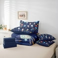 thumbnail image 6 of jejeloiu Watercolor Kawaii Rocket 7-Piece Twin Bedding Sets,Cartoon Stars Print Bedding Comforter Set For Boys Men Reversible, 6 of 8