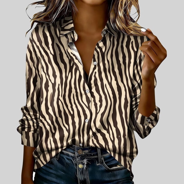TaTaai Womens Lightweight Printed Shirt Long Sleeve Round Neck Polyester Casual Blouse Soft Fabric Asian Fit Size Up Gift