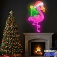 thumbnail image 2 of Handmadetneonsign Flamingo with Christmas Tree Neon Sign, Holiday Tropical Decor, Christmas Party Decor, 2 of 4