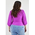 thumbnail image 3 of Blusa de satín con nudo Roman Fashion Tallas Extras 1839 violeta 40 Curvy Plus Size, 3 of 7