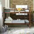 thumbnail image 6 of Walker Edison Twin Over Twin Solid Wood Mission Design Bunk Bed, Walnut, 6 of 20
