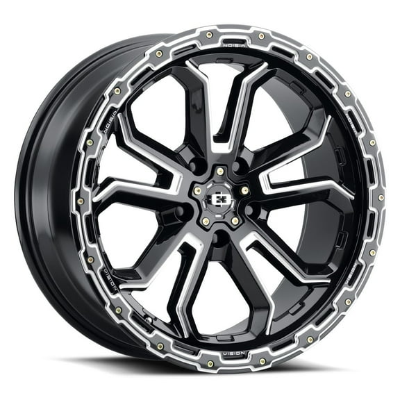 16x8 Vision 405 Korupt Gloss Black Milled Spoke Wheel 5x4.5 (0mm)