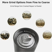 WhiteRhino Professional Grade Pepper Mill Grinder with Stainless Steel Blade,High Output Refillable Adjustable Coarseness Pepper MIll for Spices