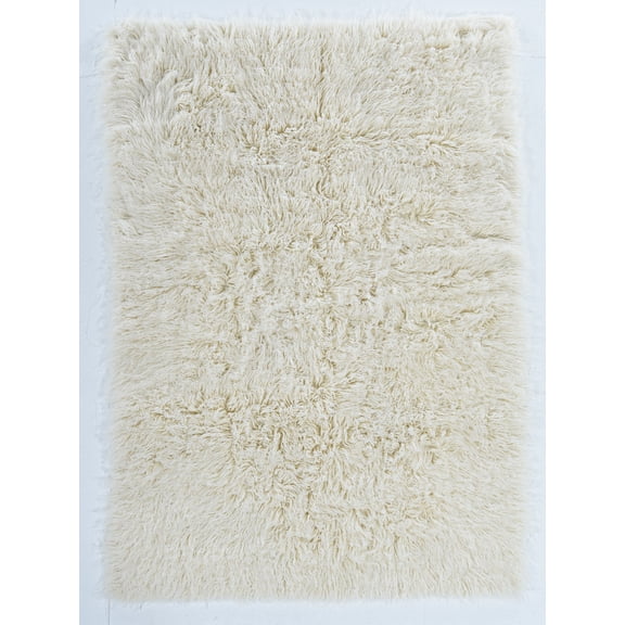 Linon Flokati Area Rug Collection, Natural, 5' x 7'