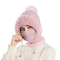 thumbnail image 2 of Tittly Winter Hats Beanie Hood Ski Over Windproof Plush Hood Fuzzy Ski Winter Adjustable Women Men Skull Caps Hats for Women Pink One Size, 2 of 8
