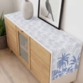 thumbnail image 4 of Palm Trees Table Runner - 108 Inch Long, Kitchen Dining Table Runner Dresser Scarves, Blue Tropical Plants Summer Forest Scenery Farmhouse Decor for Coffee Tables Wedding Party Banquet, 4 of 8