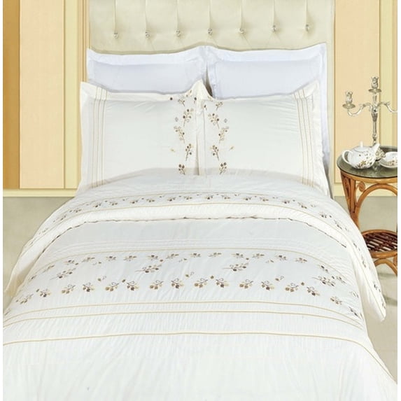 Tasneen Combed cotton Embroidered Duvet Cover Set