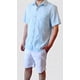 thumbnail image 1 of Guayabera Hombre Manga Corta Azul Cielo Barca e Spiggia Guayabera de tela de Lino, cómoda y fresca. Modelo de manga corta para hombre., 1 of 2
